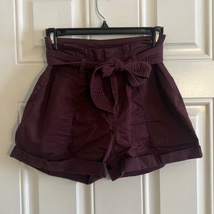 VanillaStar Maroon high wasted tie shorts